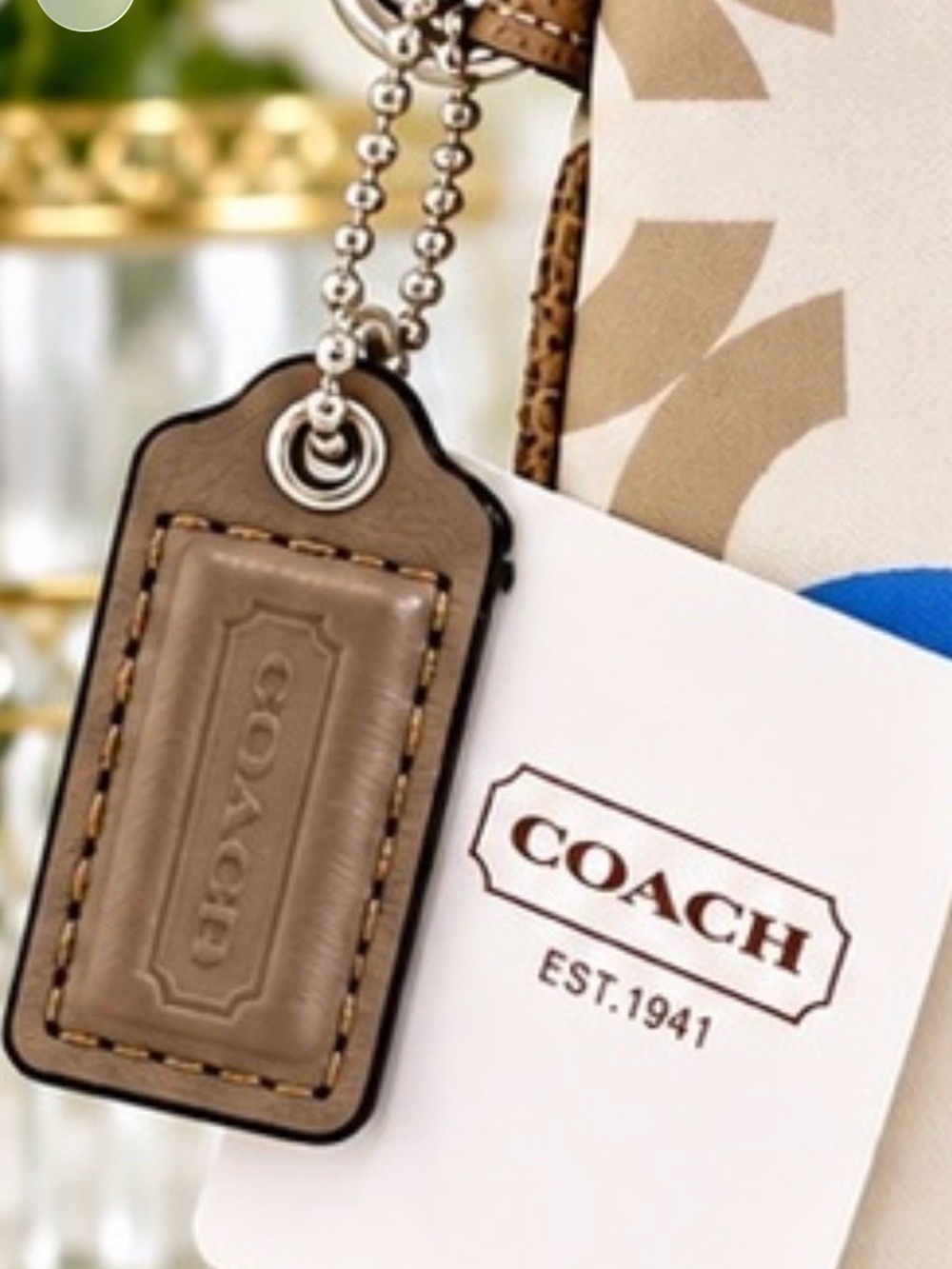 Coach Vintage Y2K Op Art Signature Wristlet Blue Gray Beige NWT - Picture 7 of 14
